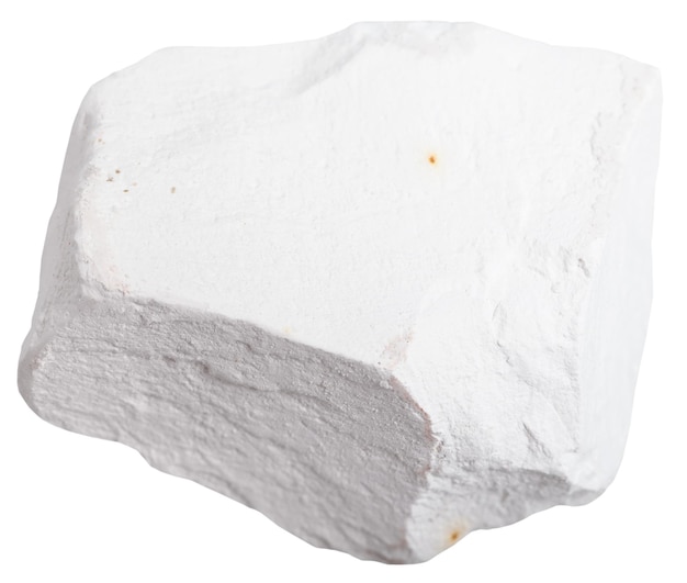 Foto piedra de tiza aislada sobre fondo blanco