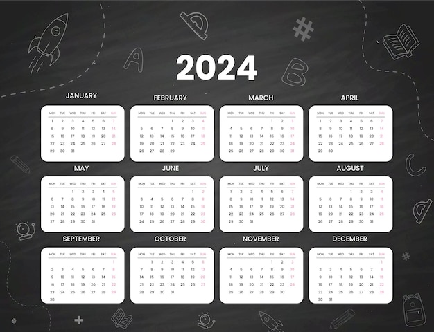 Foto plantilla de diseño de calendario de escritorio para feliz año nuevo 2024