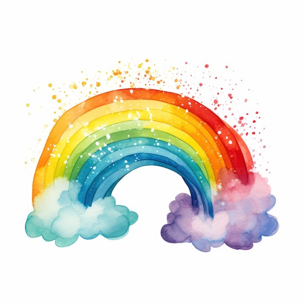 Foto sketched rainbow mit weißem hintergrund v