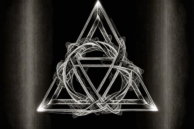 Foto símbolo cristiano de la trinidad en forma de símbolo triangular con líneas en los bordes ai generativo