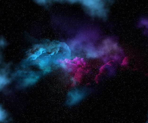 Foto gratuita colorido cielo nocturno con estrellas y nebulosa