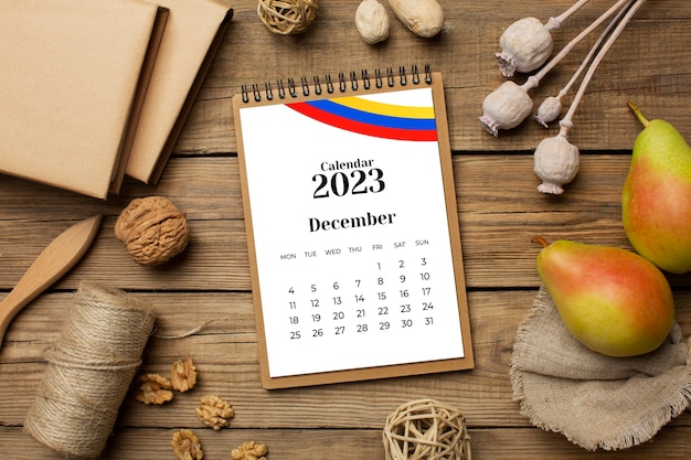 Foto gratuita calendario navideño colombiano para 2023