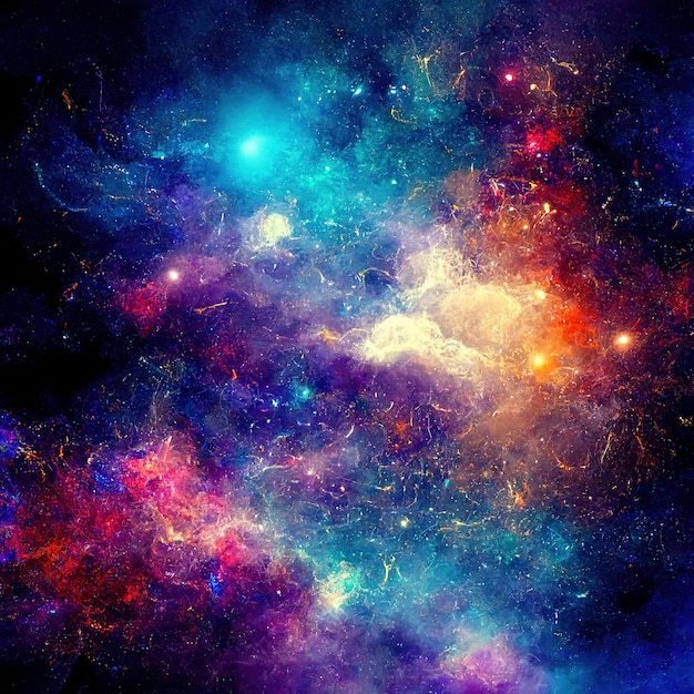 Foto gratuita fondo espacial con polvo de estrellas y estrellas brillantes cosmos colorido realista con nebulosa y vía láctea
