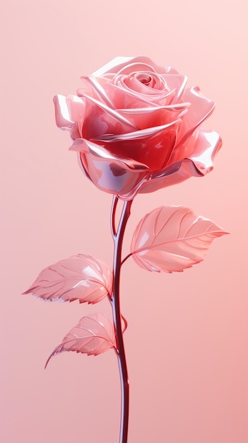 Foto gratuita hermosa rosa rosa en el estudio