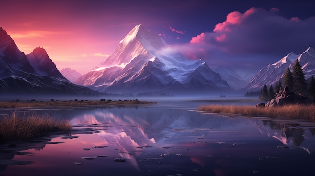 Foto gratuita hermoso paisaje de montañas