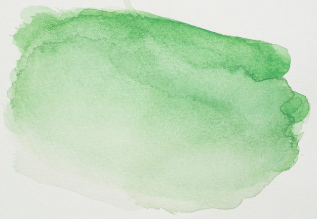 Pinturas verdes sobre hoja blanca.