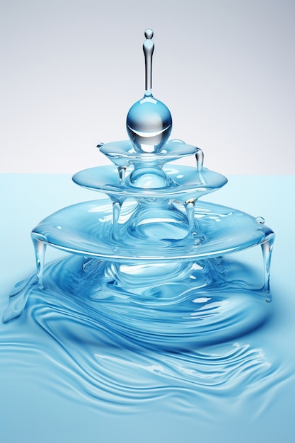 Foto gratuita vista de agua cristalina en 3d
