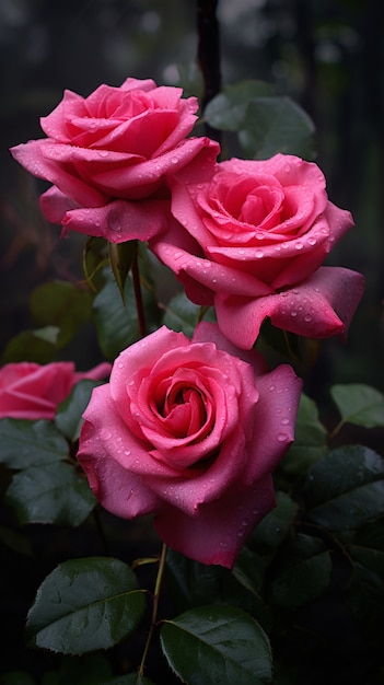 Foto gratuita vista de hermosas rosas florecientes