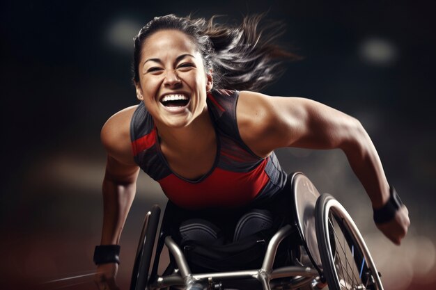 Atleta paralimpico che partecipa a una competizione