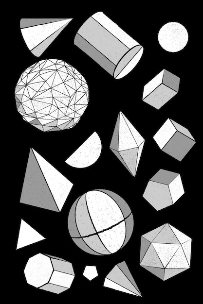 Vettore di set di forme geometriche 3D