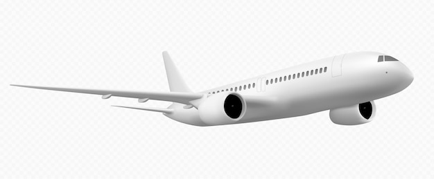 Free vector 3d plane flight isolated mockup realistic jet