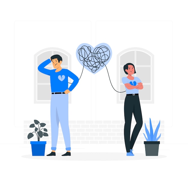 Бесплатное векторное изображение Иллюстрация концепции стресса пары