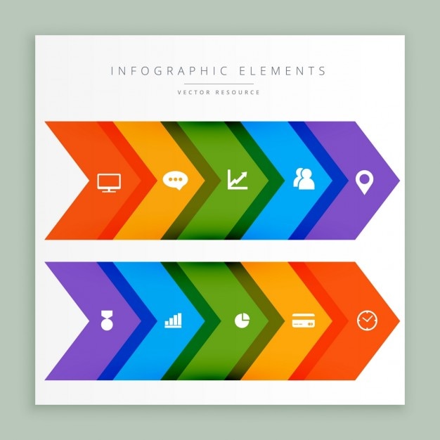 Free vector colorful infographic arrows