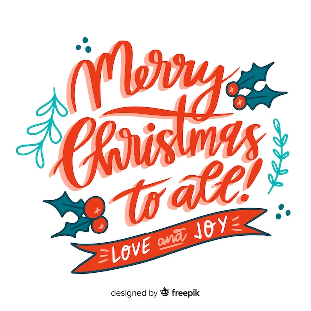 Бесплатное векторное изображение Красочные с рождеством надписи