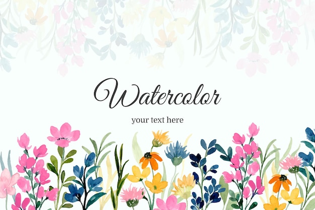 Free vector colorful wildflower background with watercolor