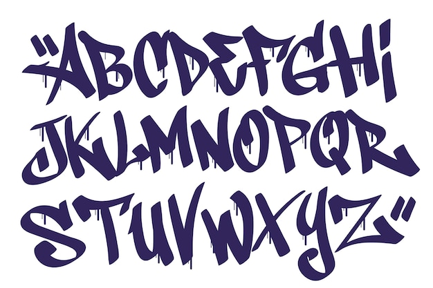 Коллекция творческих букв алфавита граффити