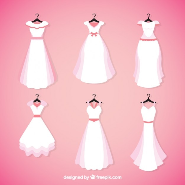 Бесплатное векторное изображение Коллекция красивых brid платье