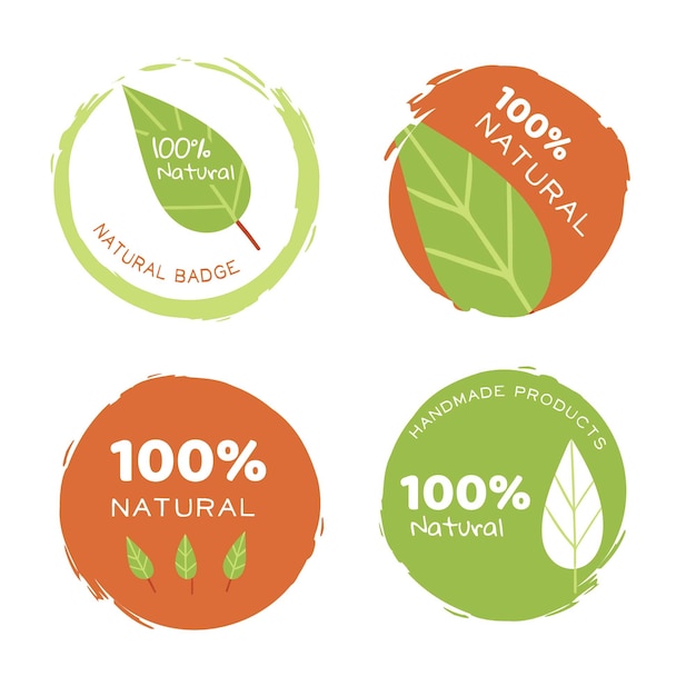 Бесплатное векторное изображение Коллекция натуральных логотипов