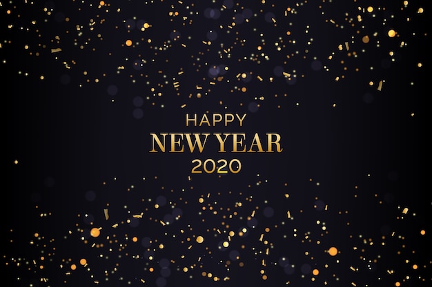 Бесплатное векторное изображение Конфетти новый год 2020 фон