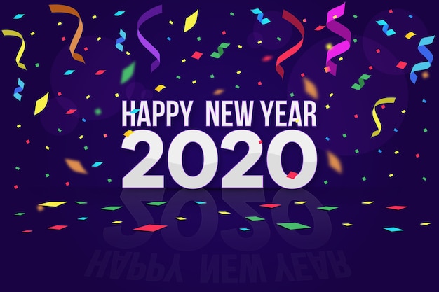 Бесплатное векторное изображение Конфетти новый год 2020 фон