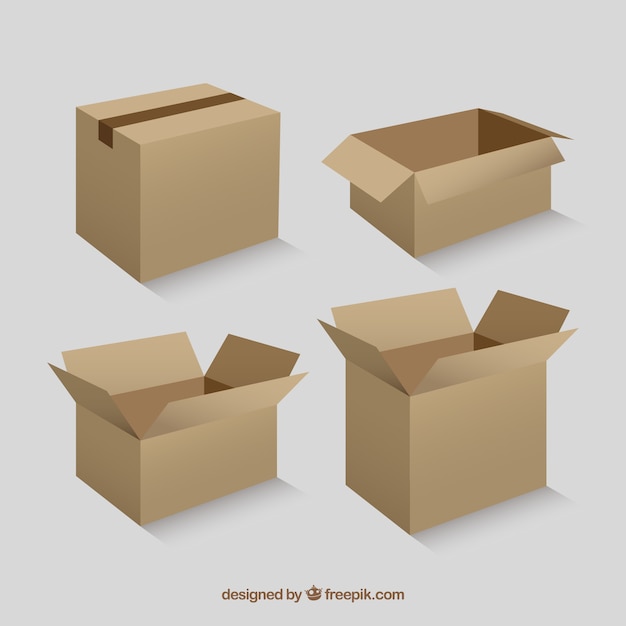 Бесплатное векторное изображение Сбор картонных коробок для отгрузки