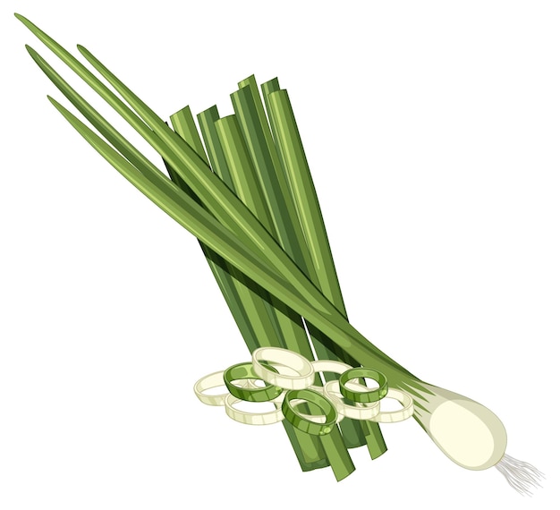 Бесплатное векторное изображение Мультяшный зеленый лук изолирован