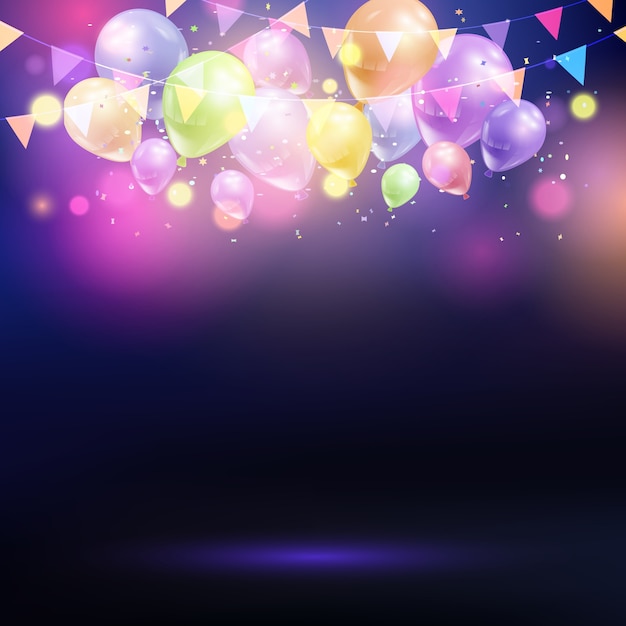 Бесплатное векторное изображение Праздничный фон с воздушными шарами и овсянка