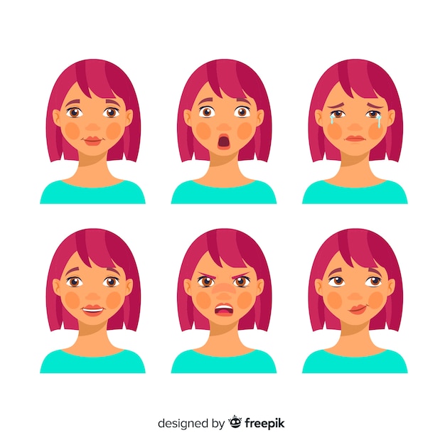 Бесплатное векторное изображение Характер показывая эмоции
