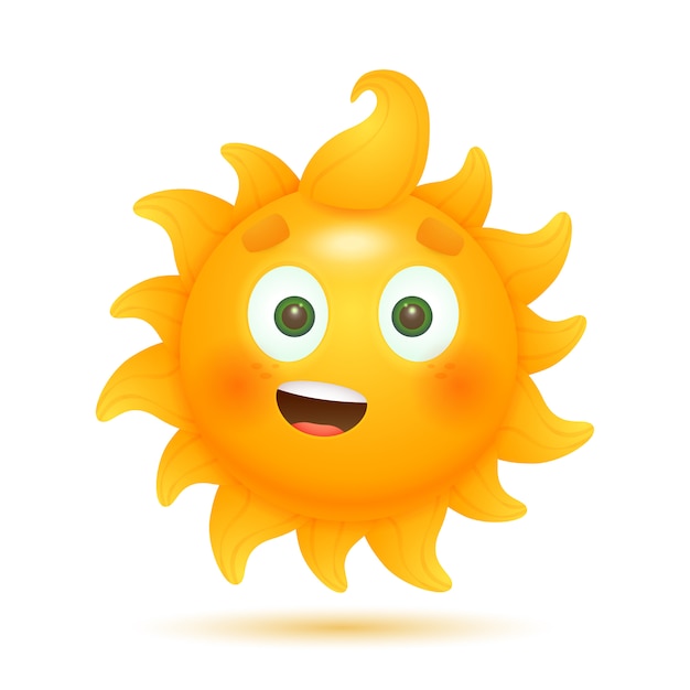 Бесплатное векторное изображение Веселый смешной мультяшный солнышко