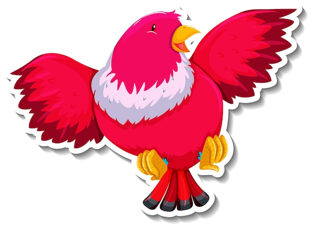 Cute red bird animal cartoon sticker
