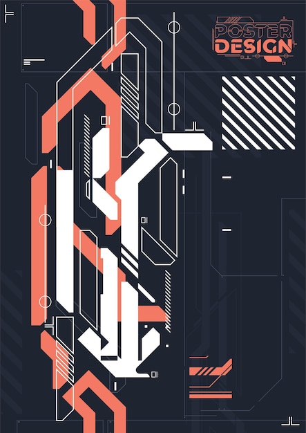 Free vector cyberpunk retro futuristic poster vector illustration