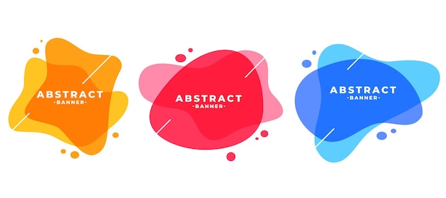 Бесплатное векторное изображение Набор абстрактных цветов кадра современные баннеры