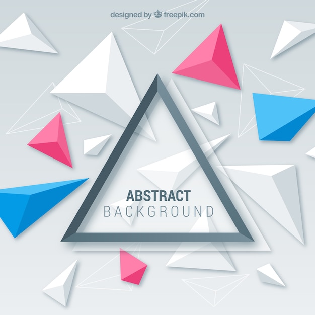 Бесплатное векторное изображение Абстрактный фон с 3d-треугольниками