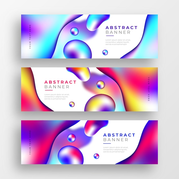 Бесплатное векторное изображение Абстрактные бизнес-баннеры с яркими красочными фигурами