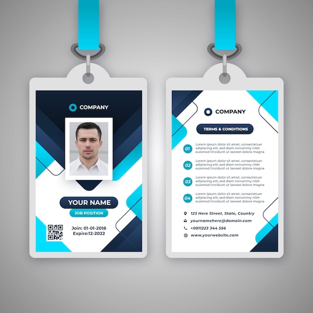 Abstract id badge template with picture