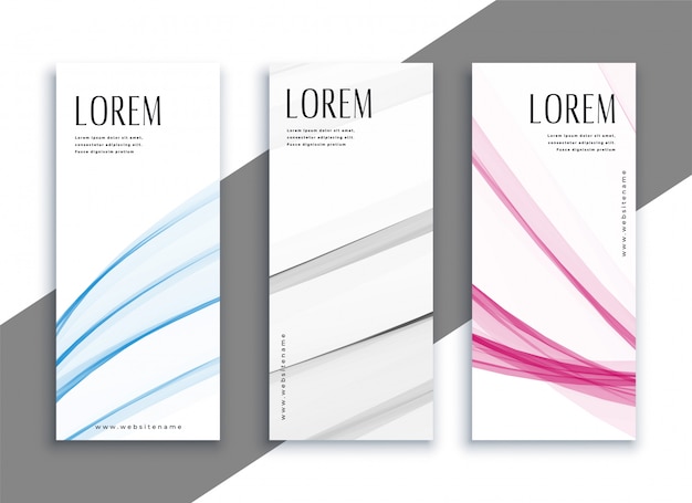 Free vector abstract subtle vertical banners set