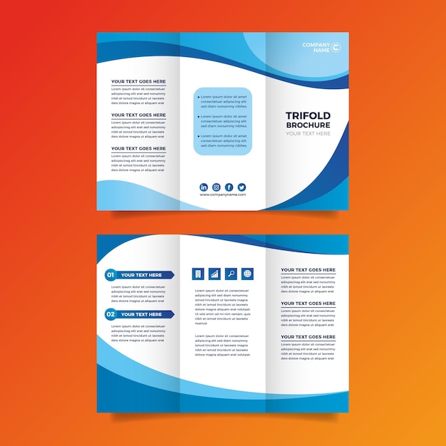 Abstract trifold brochure template theme