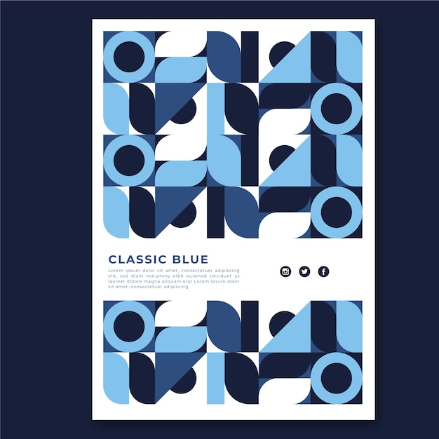 Free vector abstratc classic blue poster template design