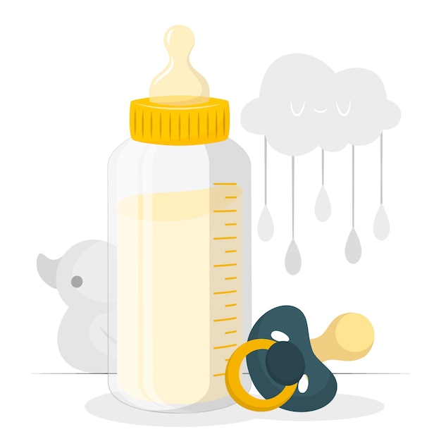 Free vector baby bottle concept illustration
