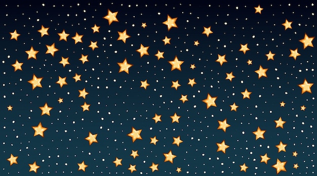 Free vector background template with bright stars in dark sky