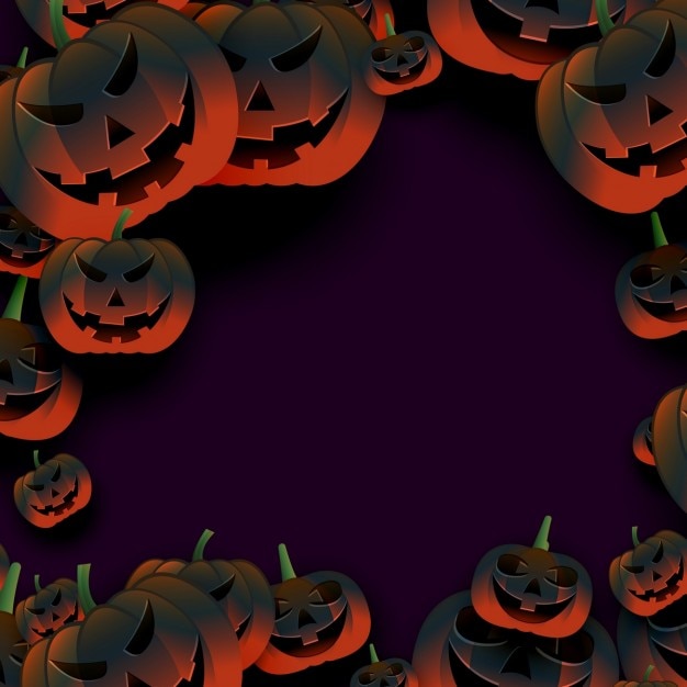 Бесплатное векторное изображение breepy хэллоуин тыква рамка на темном фоне