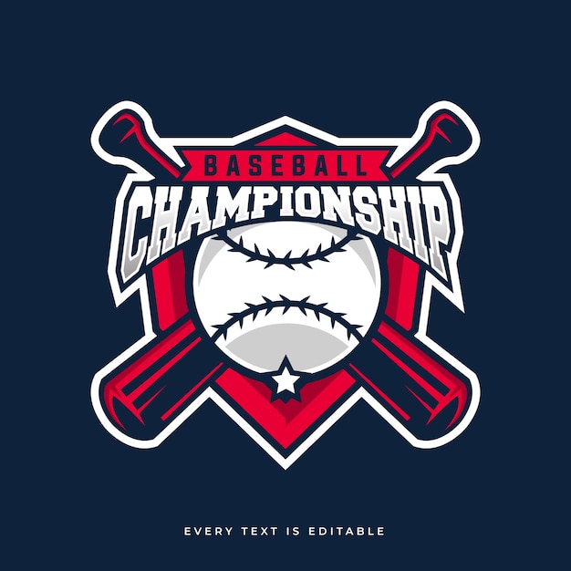 Бесплатное векторное изображение Векторный спортивный логотип чемпионата по бейсболу