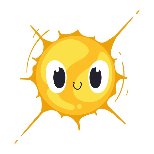 Бесплатное векторное изображение Красота солнце улыбающийся комический персонаж