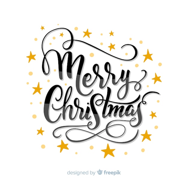Бесплатное векторное изображение Красивая надпись с рождеством