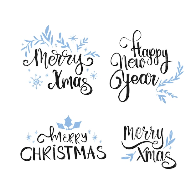 Бесплатное векторное изображение Красивая рождественская надпись