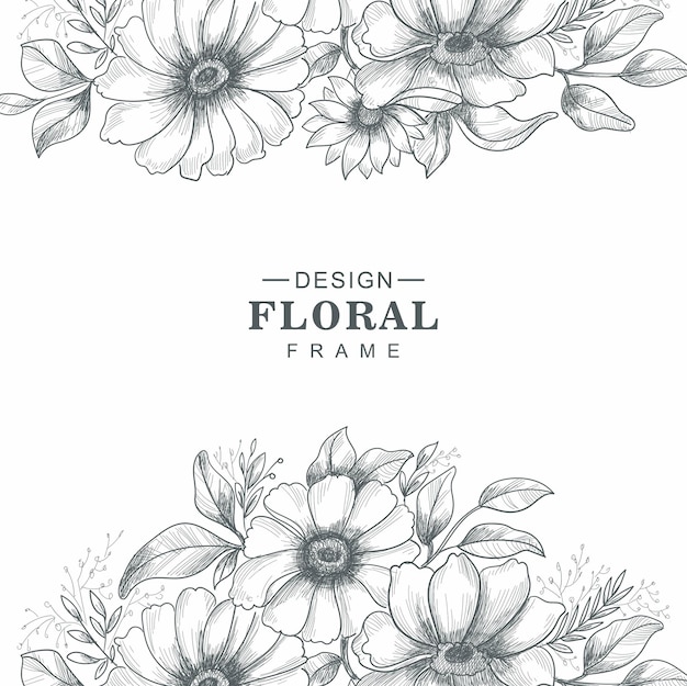 Бесплатное векторное изображение Красивый декоративный цветочный фон эскиза