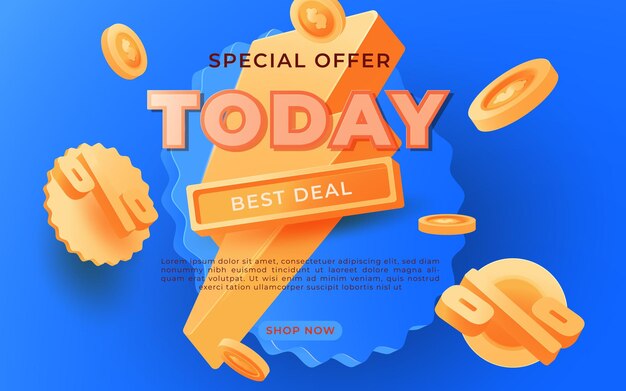 Big Sale banner, this weekend special offer advertising banner template, vector illustration