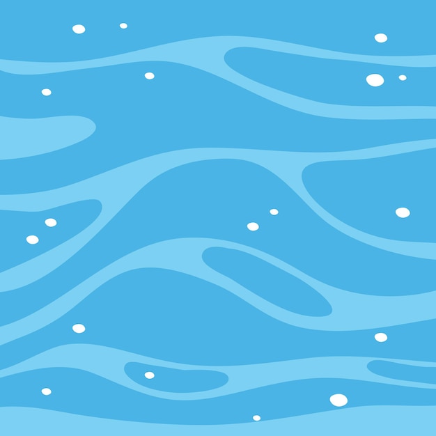 Free vector blue water surface template in cartoon style