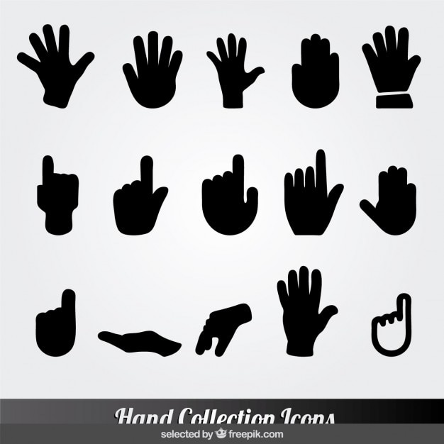 Free vector black hand collection icons