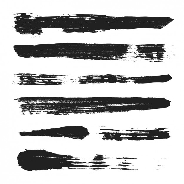 Free vector black hand painted brush strokes